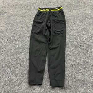 Fabletics Athletic Pants Womens Size XXS Black Neon Yellow Waistband Joggers